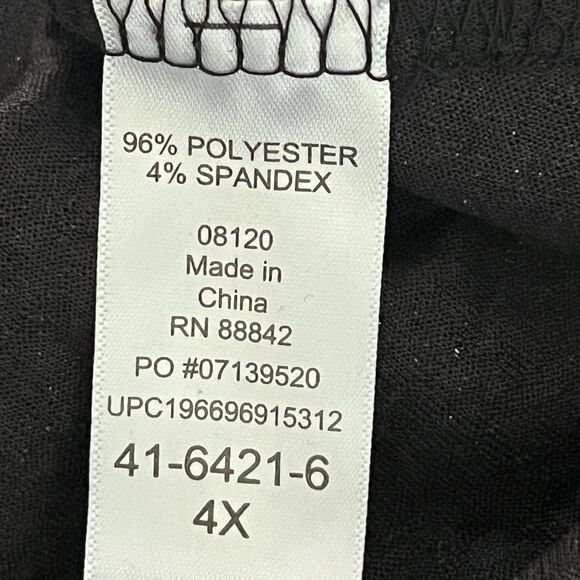 Catherines Black Label Tunic Top Textured Metallic Necklace 4X Holiday Event - Picture 4 of 9